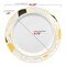 Smarty Had A Party 10.25" White w/Black and Gold Abstract Squares Pattern Round Plastic Dinner Plates, 120 Plates, 120PK 4810BG-CASE - alternate 4