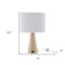 Homeroots 20" Ivory Solid Wood USB Table Lamp With Ivory Drum Shade 530947 - alternate 2