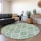 Homeroots 8' Sage Ivory And Teal Blue Round Floral Medallion Washable Indoor Outdoor Area Rug 614631 - alternate 3