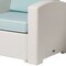 Homeroots 33" White Heavy Duty Plastic Outdoor Club Chair With Aqua Blue Cushion 565252 - alternate 2