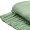 Homeroots 50" X 60" Green Woven Cotton Throw Blanket with Fringe 516547 - alternate 3