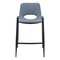 Homeroots Set of Two 26" Blue And Black Faux Leather And Steel Low Back Counter Height Bar Chairs 555669 - alternate 4