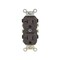 Leviton Duplex Receptacle, 2-Pole, 20 A, 125 VAC, Side Wiring, NEMA: 5-20R, Brown 0CR20-00S - alternate 1