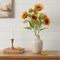 Homeroots Set of Twelve Yellow And Green Fall Sunflower Wreath Sprays, 12PK 633245 - alternate 3