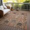 Homeroots 9' X 12' Khaki Terra Cotta And Black Damask Washable Indoor Outdoor Area Rug 603321 - alternate 6