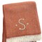 Homeroots 55" X 70" Terra Cotta White Herringbone Cotton Blend S Initial Throw Blanket w/ Tassels Embroidery 680596 - alternate 4