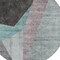 Homeroots 8' Teal Blue Aqua And Charcoal Round Abstract Washable Indoor Outdoor Area Rug 582892 - alternate 2