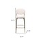 Homeroots Set of Two 29" White and Gold Velvet and Metal Low Back Bar Height Bar Chairs, 2PK 719631 - alternate 4