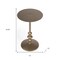 Homeroots 19" Bronze Aluminum Round Drink Size Pedestal End Table 634873 - alternate 2