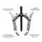 Performance Tool 6 in. 2-Jaw Gear Puller, Chrome Vanadium, Drop Forged W87125 - alternate 4