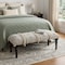 Homeroots 47in Cream And Black Leg Abstract Stripe and Dot Upholstery Bench 483463 - alternate 2