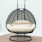 Leisuremod Charcoal Wicker Hanging 2 person Egg Swing Chair with Beige Cushions ESCCH-57BG - alternate 3