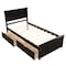 Homeroots Espresso Inlaid Panels Wood Twin Bed Frame With Two Drawers 544999 - alternate 3