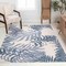Jonathan Y Tropics Palm Leaves Cream/Dark Blue 4 ft. x 6 ft. Indoor/Outdoor Area Rug AMC100F-4 - alternate 2