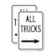 Signmission Driveway Sign All Trucks with Right Arrow, 18'' X 24'' 2 Signs, Heavy Gauge Aluminum, 2PK A-1824-2PACK-24129 - alternate 1