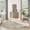Homeroots 8' Cream And Gray Round Trellis Indoor Outdoor Area Rug 550653 - alternate 3