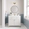 James Martin Vanities Chicago 36 in Single Vanity, Glossy White, w/ Single Hole 3CM White Zeus Silestone Top & Backsplash 503-V36-GW-1WZ - alternate 4