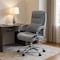 Homeroots Gray and Silver Adjustable Height Swivel Rolling Executive Office Chair 638364 - alternate 4