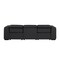 Homeroots 104" Black Top Grain Leather Reclining Metal USB Sofa 720386 - alternate 3