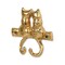 Homeroots Two Hook 5in Gold Cast Iron Cats Wall Hooks 724074 - alternate 2