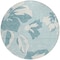 Homeroots 8' Teal Blue Aqua And Ivory Round Floral Washable Indoor Outdoor Area Rug 589574 - alternate 4