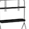 Homeroots 50in Black And Silver Stainless Steel Open Shelving Rolling TV Stand 698914 - alternate 3