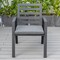 Leisuremod Chelsea Modern Patio Dining Armchair in Aluminum with Removable Cushions, Black CC20BL-BL - alternate 5