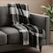 Homeroots Black and White Woven Cotton Checkered Throw Blanket 516565 - alternate 3