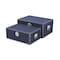 Homeroots Set of Two Navy Blue Wood Fabric And Metal Box With Lid, 2PK 489387 - alternate 2