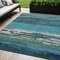 Homeroots 5' X 8' Teal Blue Abstract Washable Indoor Outdoor Area Rug 608754 - alternate 1