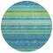 Homeroots 8' Teal Blue Lime Green And Turquoise Round Striped Washable Indoor Outdoor Area Rug 614841 - alternate 4