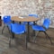 Regency Round Kee Breakroom Table W/ 4 M Stack Chairs, 36 in W, 36 in L, Noble Oak TB36RNDNOBPBK47BE - alternate 3