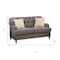 Homeroots 61in Dark Gray And Brown Linen Curved Loveseat and Toss Pillows 515694 - alternate 2