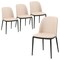 Leisuremod Tule Dining Side Chair with Leather Seat and Steel Frame, Walnut/Light Brown, 4PK TCWN18LBR4 - alternate 1