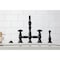 Kingston Brass Bridge Kitchen Faucet with Brass Sprayer, Matte Black KS3270PKXBS - alternate 2