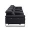 Homeroots 169" Black Top Grain Leather Reclining Metal USB Sofa 720350 - alternate 2