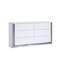 Homeroots 61" White Wood Lighted Six Drawer Double Dresser 564683 - alternate 4
