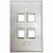 Eaton Tripp Lite Series Safe-IT 4-Port Single-Gang Keystone Wall Plate, Antibacterial, Ivory Gloss, TAA N042AB-004-IVG - alternate 1
