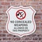 Signmission Concealed Carry Shield Sign No Concealed, 6 inch X 6 inch, Plastic Sign, 2PK SHI-P-2PACK-6-372 - alternate 2