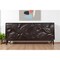 Homeroots 80" Dark Brown Solid Wood Carved Abstract Sideboard with Four Doors 634316 - alternate 3