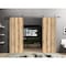 Sartodoors Sliding Double Barn Doors with Hardware, Planum 0016 Oak and Aluminum Strips, 13FT Rail Hangers Stu PLANUM0016DB-S-DUB-6096 - alternate 1