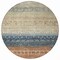 Homeroots 8' Brown Blue And Beige Round Southwestern Washable Indoor Outdoor Area Rug 605123 - alternate 4