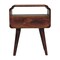 Homeroots 22" Chestnut Solid Wood Oval One Drawer Nightstand 651575 - alternate 6