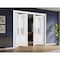 Sartodoors Sliding Closet Double Bi-fold Doors, Lucia 22 White Silk with Frosted Glass, Sturdy Tracks Molding LUCIA1422DBF-BEM-96 x 84 (4* 24x84) - alternate 3