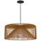 Homeroots Natural And Black Rattan And Metal LED Dimmable Outdoor Hanging Pendent Light 683474 - alternate 2