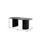 Homeroots 86" Black Solid Wood Pedestal Base Oval Dining Table 720693 - alternate 2