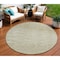 Homeroots 8' Khaki And Beige Round Abstract Washable Indoor Outdoor Area Rug 587418 - alternate 1