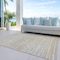 Homeroots 8' X 10' Sage Striped Washable Indoor Outdoor Area Rug 607977 - alternate 2