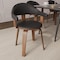 Leisuremod Modern Wooden Dining Chair, Walnut Color Frame in Black, Brivo Collection BC22BL - alternate 4