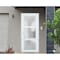 Vdomdoors Front Exterior Prehung FiberGlass Door Frosted Glass / Manux 8552 White Silk / Transom Window / Off MANUX8552EXD-WS-W36 x H80+14-LH - alternate 1